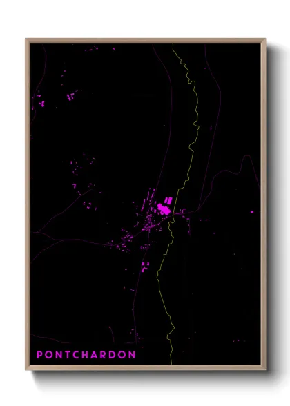 Une affiche de carte sur Pontchardon