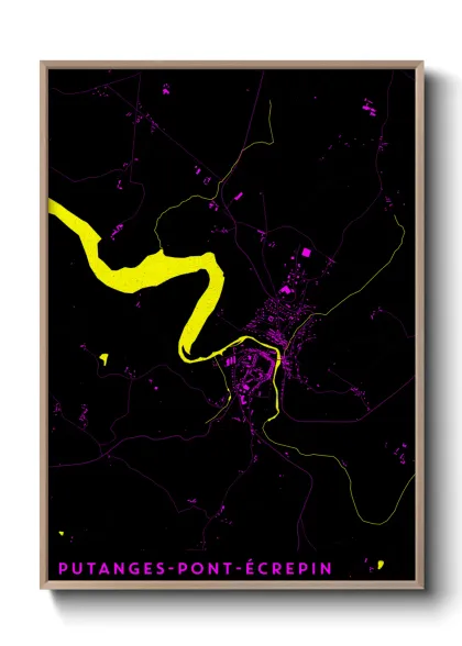 Une affiche de carte sur Putanges-Pont-Écrepin