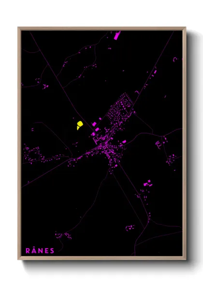 Une affiche de carte sur Rânes