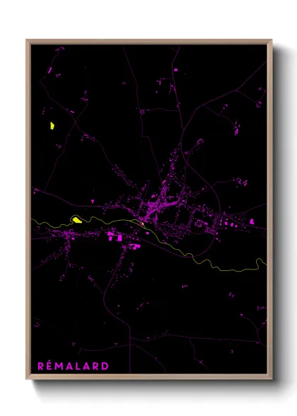 Une affiche de carte sur Rémalard