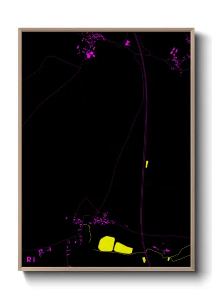 Une affiche de carte sur Ri