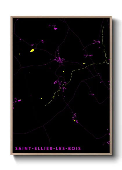 Une affiche de carte sur Saint-Ellier-les-Bois