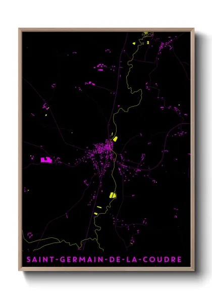 Une affiche de carte sur Saint-Germain-de-la-Coudre
