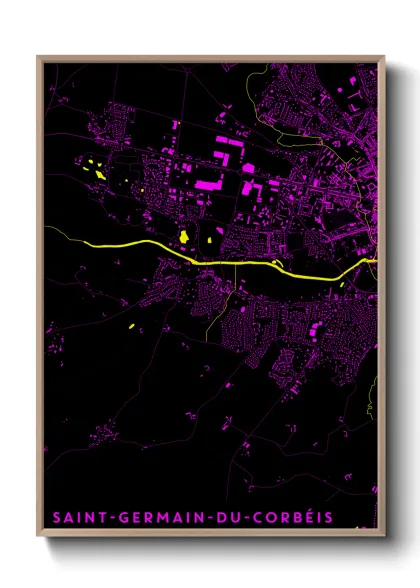 Une affiche de carte sur Saint-Germain-du-Corbéis