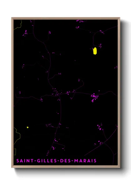 Une affiche de carte sur Saint-Gilles-des-Marais