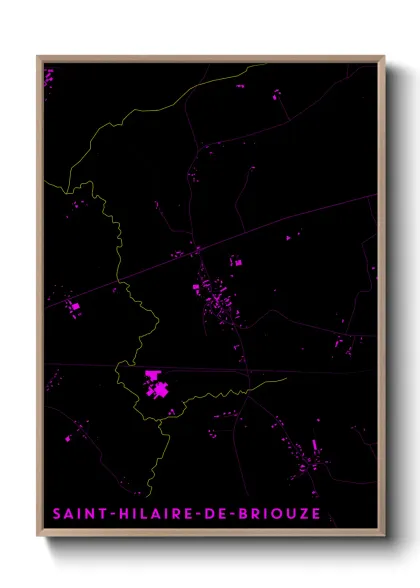 Une affiche de carte sur Saint-Hilaire-de-Briouze