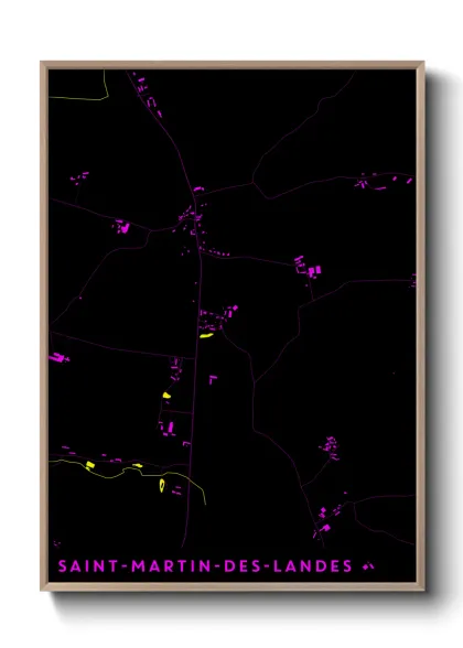 Une affiche de carte sur Saint-Martin-des-Landes