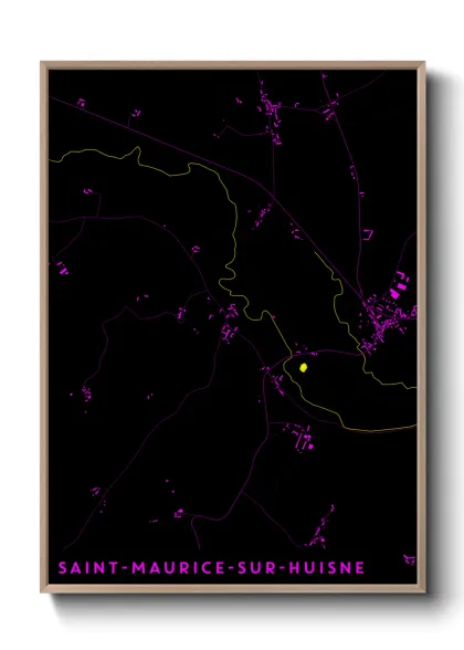 Une affiche de carte sur Saint-Maurice-sur-Huisne