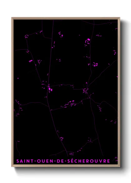 Une affiche de carte sur Saint-Ouen-de-Sécherouvre