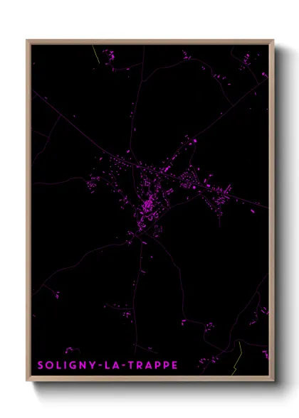 Une affiche de carte sur Soligny-la-Trappe