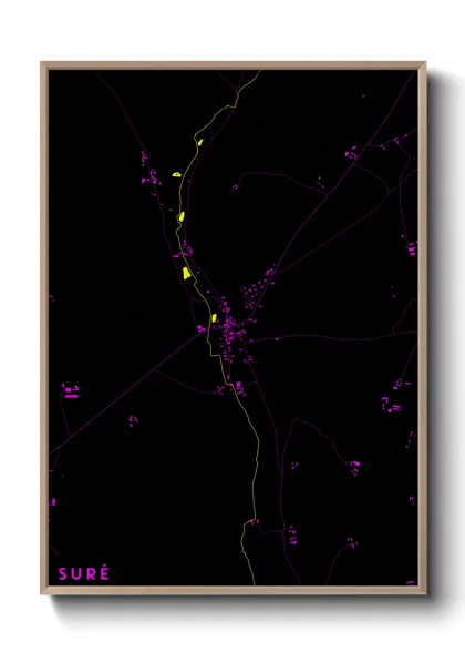Une affiche de carte sur Suré