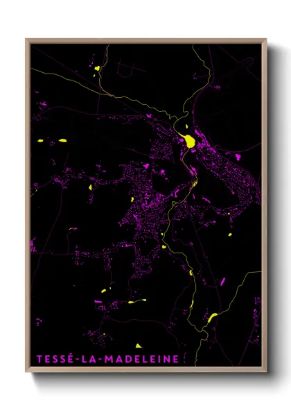 Une affiche de carte sur Tessé-la-Madeleine
