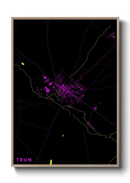 Une affiche de carte sur Trun
