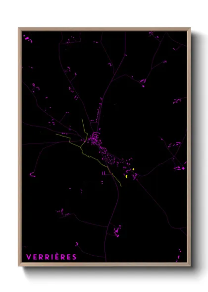 Une affiche de carte sur Verrières