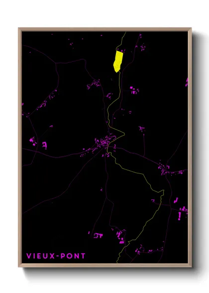 Une affiche de carte sur Vieux-Pont