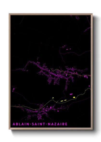 Une affiche de carte sur Ablain-Saint-Nazaire