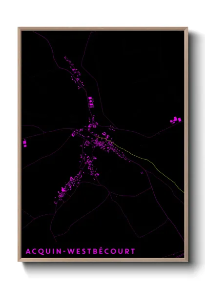 Une affiche de carte sur Acquin-Westbécourt