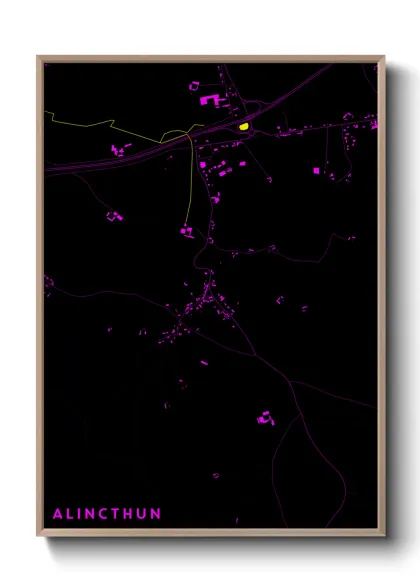 Une affiche de carte sur Alincthun