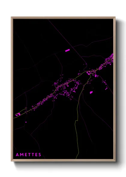 Une affiche de carte sur Amettes