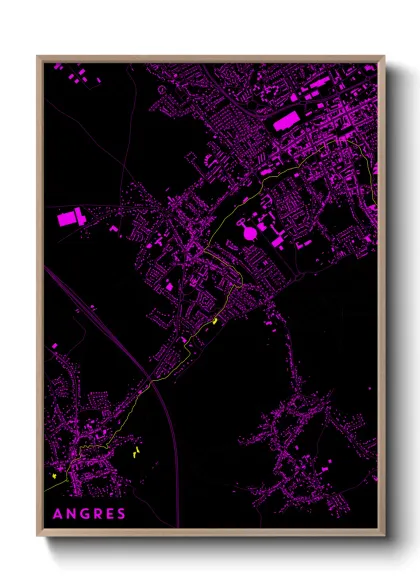 Une affiche de carte sur Angres