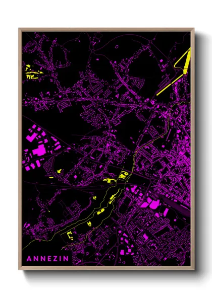 Une affiche de carte sur Annezin