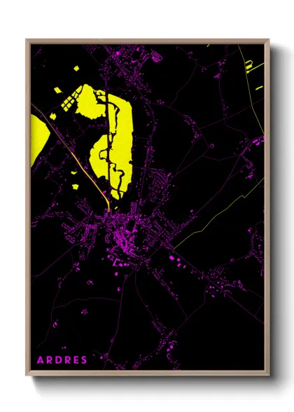 Une affiche de carte sur Ardres