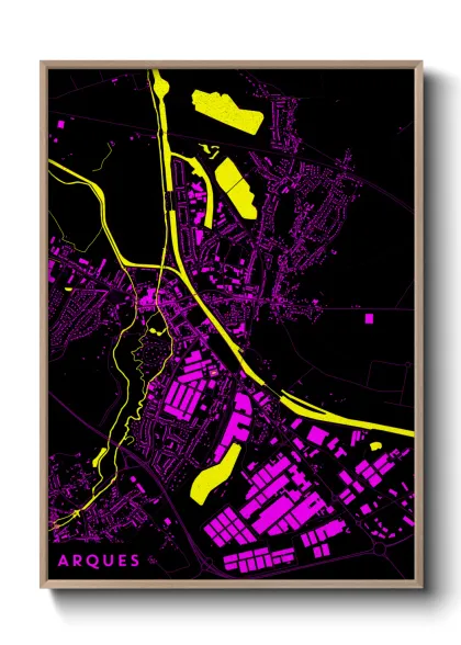 Une affiche de carte sur Arques