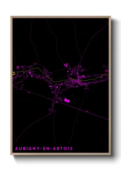 Une affiche de carte sur Aubigny-en-Artois