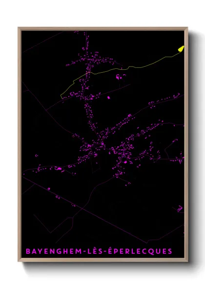 Une affiche de carte sur Bayenghem-lès-Éperlecques