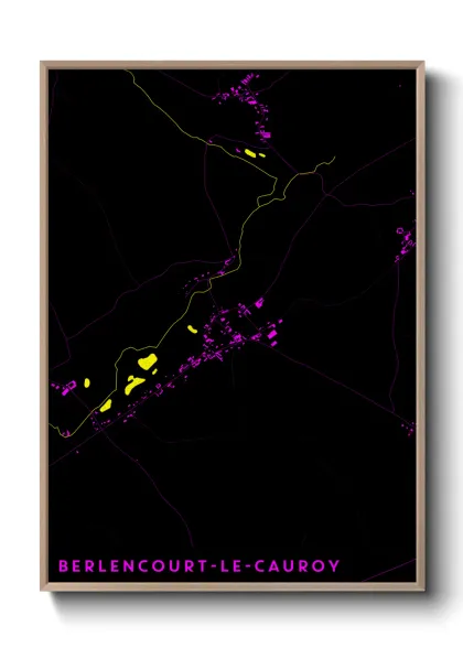 Une affiche de carte sur Berlencourt-le-Cauroy
