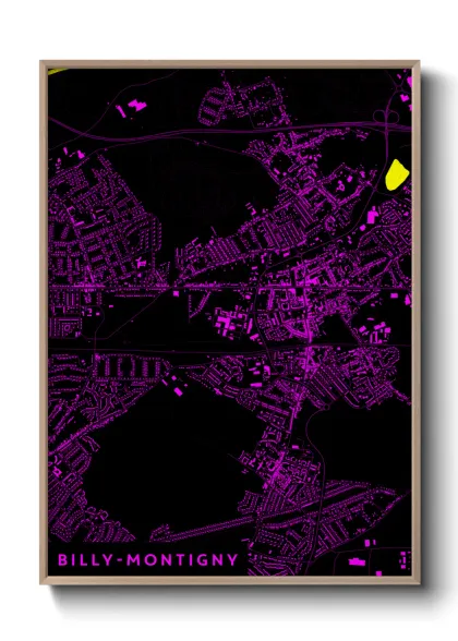 Une affiche de carte sur Billy-Montigny