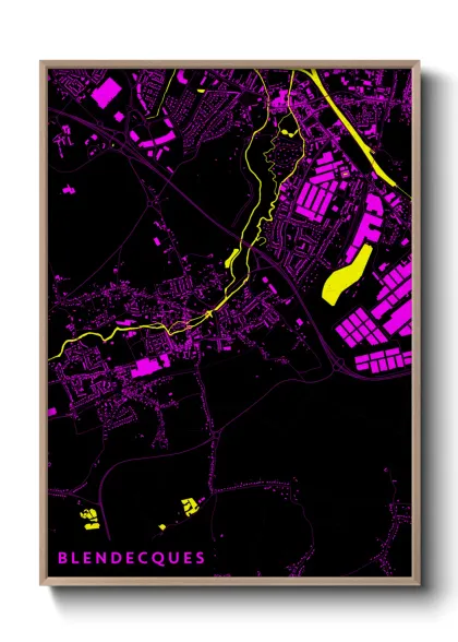 Une affiche de carte sur Blendecques