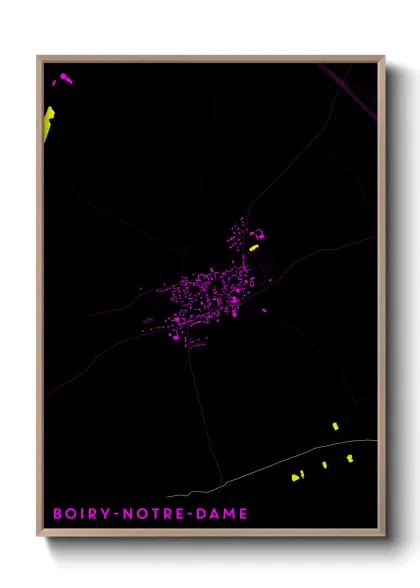 Une affiche de carte sur Boiry-Notre-Dame
