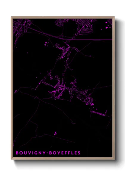 Une affiche de carte sur Bouvigny-Boyeffles