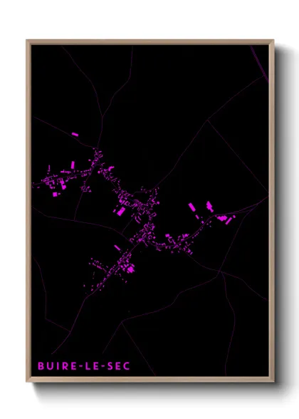 Une affiche de carte sur Buire-le-Sec