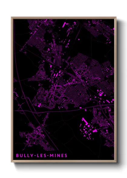 Une affiche de carte sur Bully-les-Mines