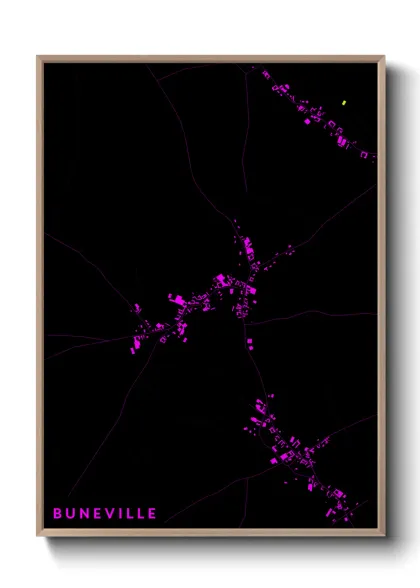 Une affiche de carte sur Buneville