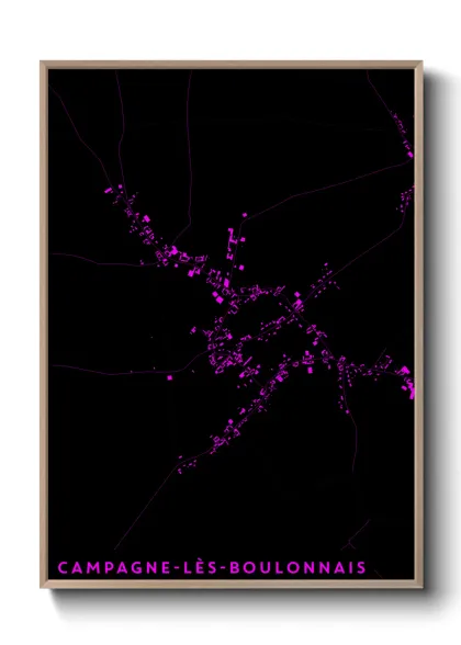 Une affiche de carte sur Campagne-lès-Boulonnais