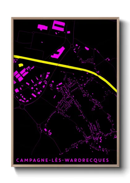 Une affiche de carte sur Campagne-lès-Wardrecques