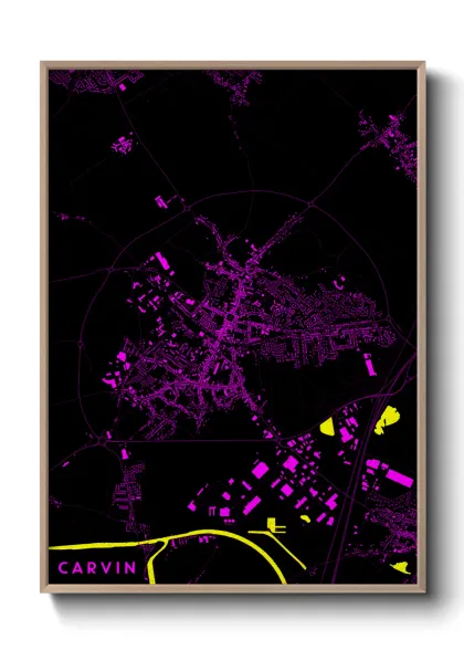 Une affiche de carte sur Carvin
