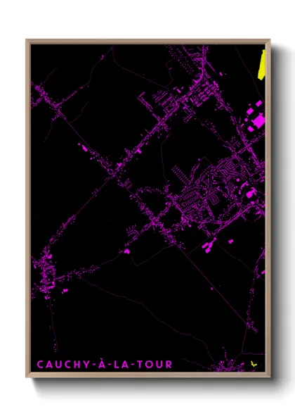 Une affiche de carte sur Cauchy-à-la-Tour