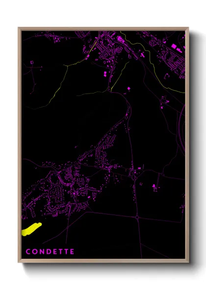 Une affiche de carte sur Condette
