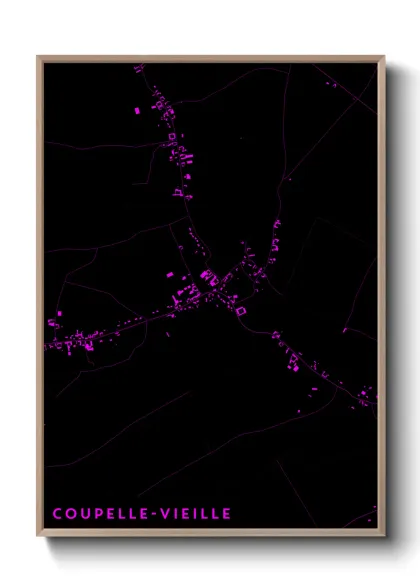 Une affiche de carte sur Coupelle-Vieille