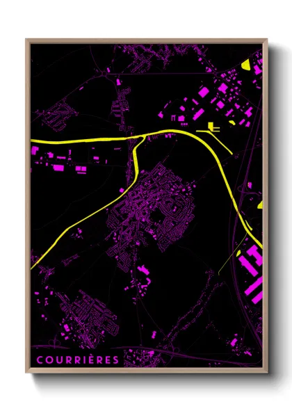 Une affiche de carte sur Courrières