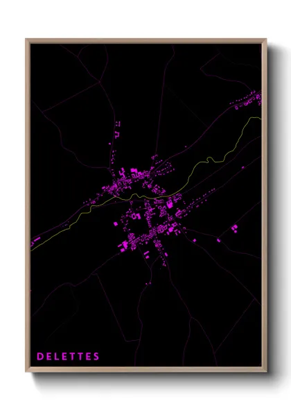 Une affiche de carte sur Delettes