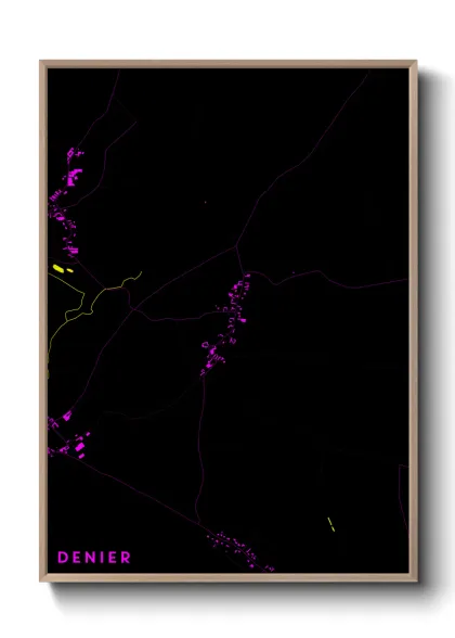 Une affiche de carte sur Denier