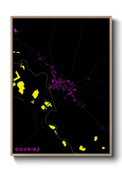 Une affiche de carte sur Douriez