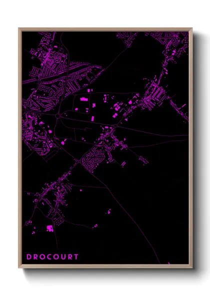 Une affiche de carte sur Drocourt