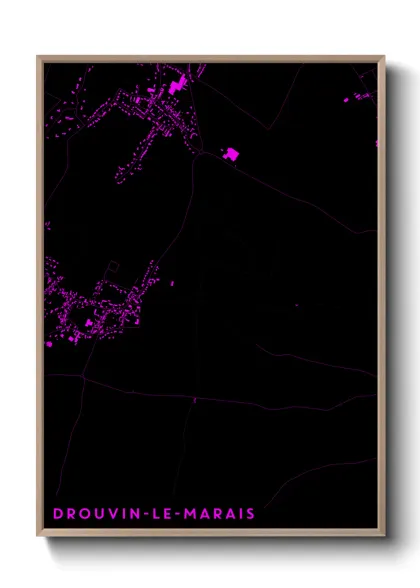 Une affiche de carte sur Drouvin-le-Marais