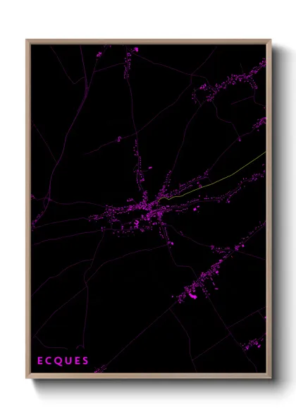 Une affiche de carte sur Ecques